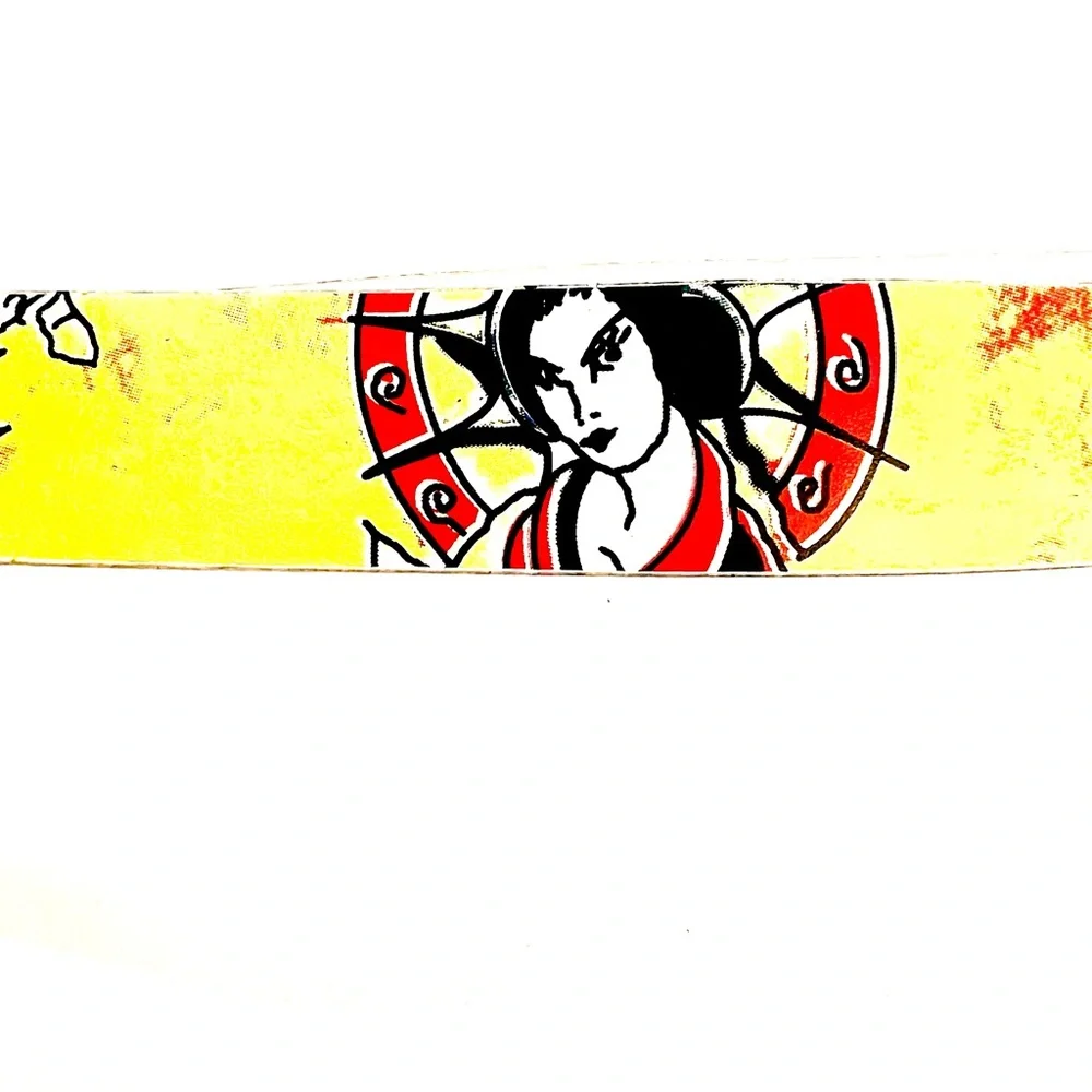 Floral Yellow and Red Mens Women's Belt